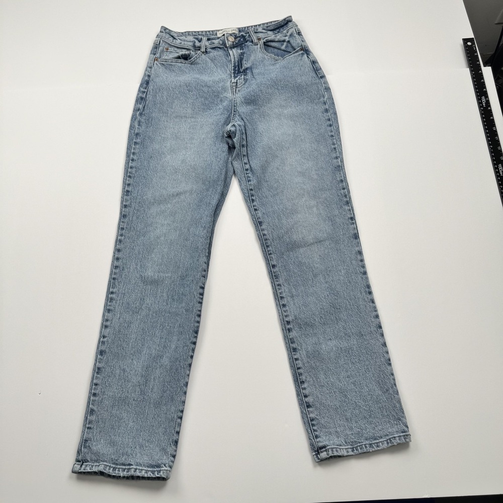 Happily Grey Jeans Womens 7 28 (29x29) Blue Straight Leg High Rise Stretch Pants